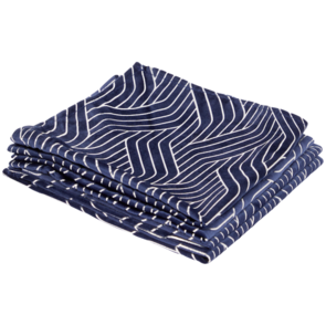 Luxe velvet servetten ZOELLA - Donkerblauw / Zilver - 100% Polyester - 40 x 40 - 4 stuks - Classy - Luxe servetten - Hotel kwaliteit - Kersttip - Kerstcadeau - Kerst