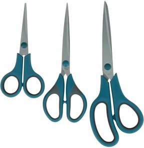 Scharen set JESLINE - Blauw / Zilver - Kunststof / Roestvrijstaal - 14 cm / 17,5 cm / 21,5 cm