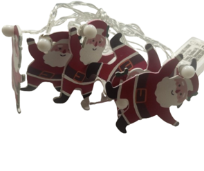 Decoratieve Kerstverlichting - Kerstman - 10 x led - Warm Wit - Exclusief 2 x AA - Lichtslinger - Binnen