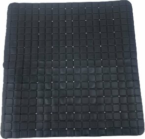 Badmat anti-slip TROY - Zwart - Siliconen - 50 x 50 cm