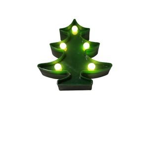 Kerstboompje Met Ledlampjes - 12 x 10 cm - Groen - Inclu Batterij - Kerstlamp