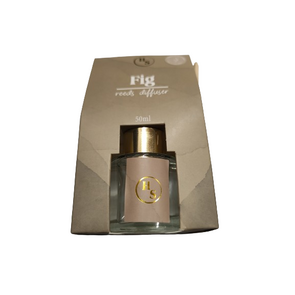 Sjieke Geurstokjes Diffuser Gold Collection FIG - Reeds Diffuser - 50 ml - Glas / Gouden dop - Cadeautip - Bruine verpakking - Fruitige geur