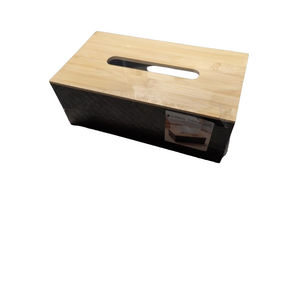 Tissuebox FOREST - Bamboo / Zwart - Hout - 25 x 14 x 9 cm - FSC®-gecertificeerd hout