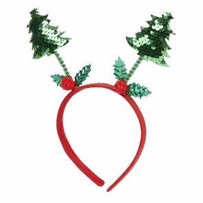 Kerstdiadeem - Model Kerstboom - Rood / Groen / Glitter /Faux Fur - Foute Kerst Diadeem - Kerstmis