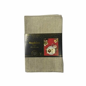 Luxe katoen servetten / Metallic garen THALISSA - Cremé Goud - 67% Polyester - 25% Polyester - 8% Metallic - 40 x 40 - 4 stuks - Luxe servetten - Napkins