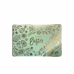Luxe Placemats Pasen ''Happy Easter'' - Lichtgroen / Goud - Kunststof - Set van 2 - Placemat - Pasen - Easter