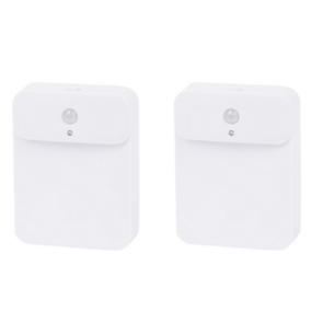 Trendy led wandlampen JAYSINE - Set van 2 - Kunststof - Wit - 22 x 67 x 88 mm - Sensor licht -  Hangend - Led sensor light - Rechthoek