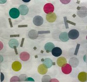 Servetten ABSTRACTIONISM - Wit met ronde vormen - Katoen - 20 stuks - 16.5 x 16.5 - 3-laags