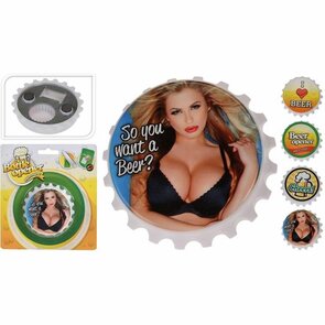 Flesopener - Wit - Metaal - 8 cm