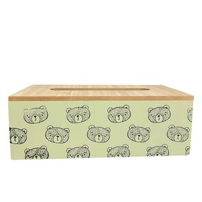 Tissuebox BEERTJE - Vintage Groen / Bamboo - Hout - 25 x 14 x 9 cm - FSC®-gecertificeerd hout