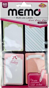 Memoblok - Notietieblok - Strikjes - Zelfklevend - Multicolor - Papier - 150 x 100 mm - 60 sheets