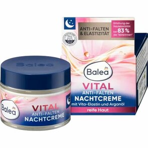 Balea Antirimpel Nachtcrème Vital, 50 ml - Blauw / Roze