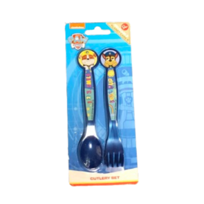 Kinderbestek Paw Patrol -Blauw - Kunststof - 2 stuks - Vork / Lepel - Eten - Bestek - Kinderservies