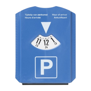 Multifunctionele Parkeerschijf met ijskrabber - Blauw - Kunststof - 16 x 12 cm - Parkeerkaart blauwe zone