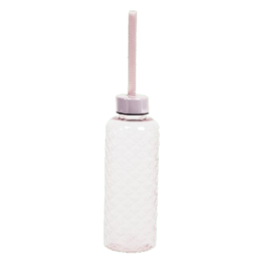 Design Fles CLAIRE - Roze / Transparant / RVS Dop - 500 ml - Kunststof - Drinkfles
