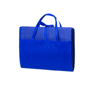 Luxe Strandmat MAROX - Blauw - Riet / Polyester - Beach - Mat