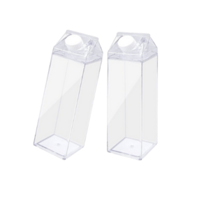 Melkpak Waterfles MILKY - Transaparant -  500 ml - 1 Stuk - Water - Drinken - Fles