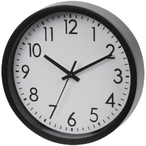 Klok Samski  - Zwart  - Kunststof / Glas - Ø 20 cm - Muurklok 