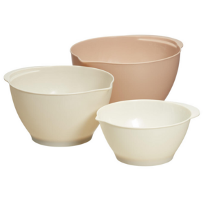 Beslagkommen 3 maten - Taupe / Beige - Kunststof - ⌀ 17,5 / ⌀ 20 / ⌀ 22,5 cm - 3 Stuks - Mengkommen - Kom - Koken - Bakken