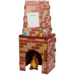 Sinterklaas SCHOORSTEEN XL - Rood / Multicolor -  Knutsel Pakjes Haard van Golfkarton - 40 x 100 cm - Knutsel Pak - Pakjesavond - Pieten - Kerst