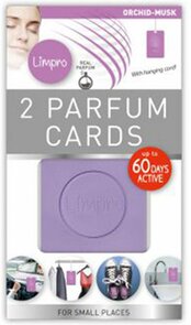 Parfum cards "Orchidee Musk" - Paars - Set van 2 - Bloemige geur - 16.5 x 9.5 - Geurzakje - Auto / Schoenen / Sneakers / Kledingkast / Boot / Toilet – Met Echte Parfum