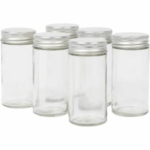 Kruidenpotjes MYLES - Transparant - Glas - 11cm x 5 cm - Set van 6 - Keuken - Accessoires - Spices