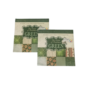 Craft Kerst Designblok Groen - Set van 2 blokken - 24 vellen met 24 designs - Craft Sensations - Deco Time - Christmas Designpad - Kerstmis Knutselen 