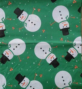 Kersttafelkleed met sneeuwpop - Groen / Wit - Papier - 240 x 140 cm - Nappe - Tafelkleed - Kerst 