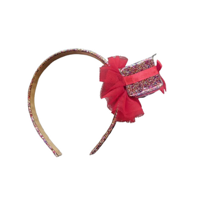 Party Diadeem met Hoedje - Multicolor / Rood  - Glitter -Kerst diadeem- Kunststof / Vilt - One Size 