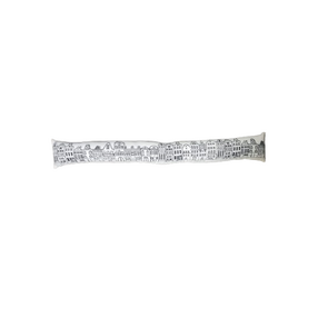 Tochtrol / Windstopper  / Anti Tocht rol  AMSTERDAM - Grachtenpanden thema - Wit / Zwart - 13 x 90 cm - Tochtstopper - Polyester 