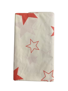Kersttafelkleed met Sterren patroon - Rood / Wit - Papier - 240 x 140 cm - Nappe - Tafelkleed - Kerst - Tafelkleed 