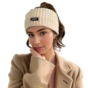 Winter Fashion Hoofdband OPULENCE - Beige - Polyester - Haaraccessoire - Muts - Oorwarmer 