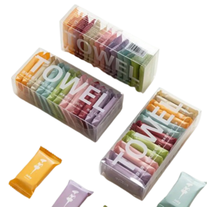 14 Draagbare Gecomprimeerde Handdoeken - 30 x 24 cm - Sneldrogend - Alcoholvrije - Wit  - Vierhoek 