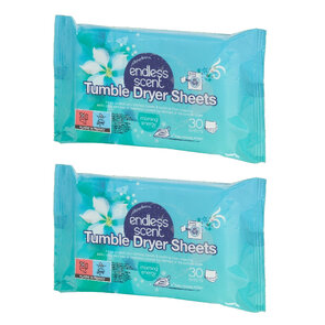 Endless Scent droogtrommeldoekjes - Blauw - Morning Energy - Set van 60 - 2 Zakjes - Geurdoekjes voor de droger - Scented Dryer Wipes