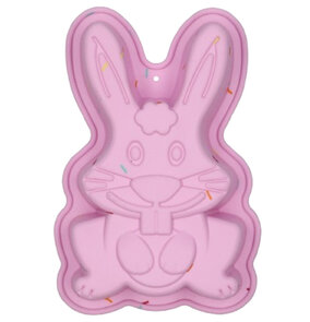 Paashaas / Konijn Siliconen bakvorm - Multicolor - 19,2 x 12 x 4,3 cm - Easter Baking Mold - GEEL OF PAARS