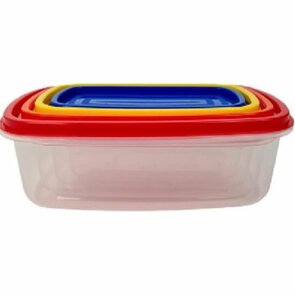 Vershouddoos - Voorraaddozen - Vershoudbak - Multicolor - Set van 4 - Meal prep bakjes - 220 ml / 400 ml / 600 ml / 1000 ml - Tupperware