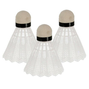 Badminton shuttles  - Wit / Zwart - Kunststof - Set van 3 