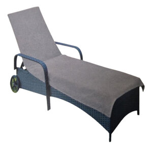  Kussenbeschermer ligbed  SOLEIL - Grijs - Polyester - 80 x 200 cm - Laken - Handdoek - Tuinstoel - Strandstoel - Stoel - Stoelbeschermer - Tuinstoelhoes 