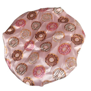 Douchemuts - DONUT - Roze - Nylon / Kunststof - One Size - Douche - Muts - Haarmuts - Badmuts - Douche Cap