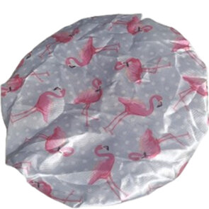 Douchemuts - FLAMINGO - Licht Blauw / Roze - Nylon / Kunststof - One Size - Douche - Muts - Haarmuts - Badmuts - Douche Cap