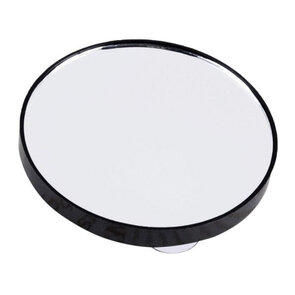 Beauty / make-up spiegel - Zwart - Kunststof - Glas - Ø 9 cm - Professioneel - Rond - 5x vergrotend - Zonder zuignappen 