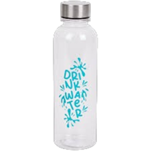 Waterfles "Drink water" - Transparant - Kunststof - 500ml - Hoge kwaliteit - Aqua - Water