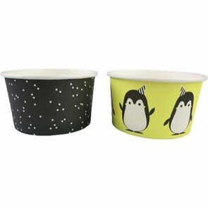 Papieren ijsbekers - Groen/Zwart - Papier - 5,5 cm - 10 stuks