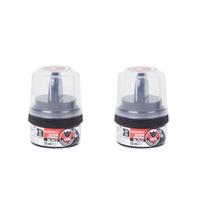  Schoenpoets met spons POETSIE - Zwart - Kunststof - 50 ml - Set van 2 - Shoeshiner - Schoensmeer - 