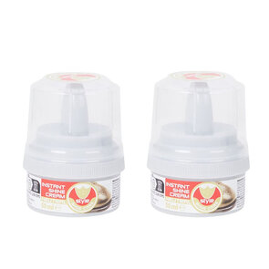 Schoenpoets met spons POETSIE - Neutraal - Kunststof - 50 ml - Set van 2 - Shoeshiner - Schoensmeer