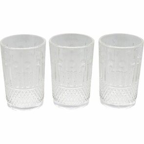 Midi Tumblers Crystal Glas CARINA - Water-/whiskyglas met ruiten Patroon - Ø 6 x 10 cm - Set van 3