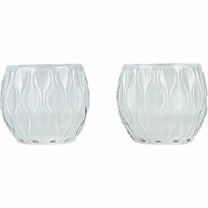 Theelichthouders Crystal - Wit - Glas - Set van 2