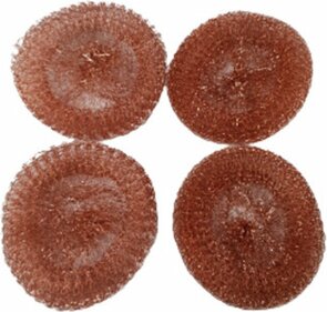 Schoonmaak spons - Rosé Goud - Metaal - ø 10 cm - 4 Stuks