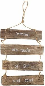Houten hanger dreams - Bruin / Wit - Hout - 20 x 17,5 cm