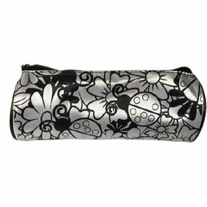 Inkleur etui met bloemetjes patroon - Zwart / Wit - Polyester - l 20 cm